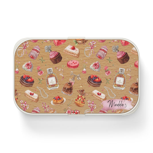 Personalized Bento Lunch Box - Aesthetic Cute Desserts and Perfumes and Accessories | Cute Lunch Container, Eco-Friendly Meal Prep, Gift for Foodies