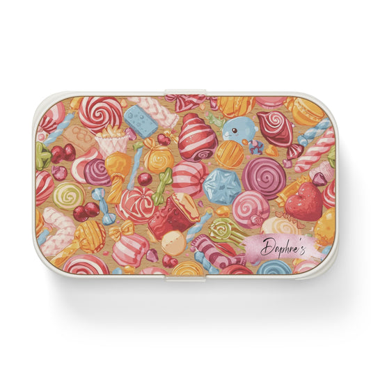 Personalized Bento Lunch Box - Aesthetic Cute Sweets and Candies | Cute Lunch Container, Eco-Friendly Meal Prep, Gift for Foodies