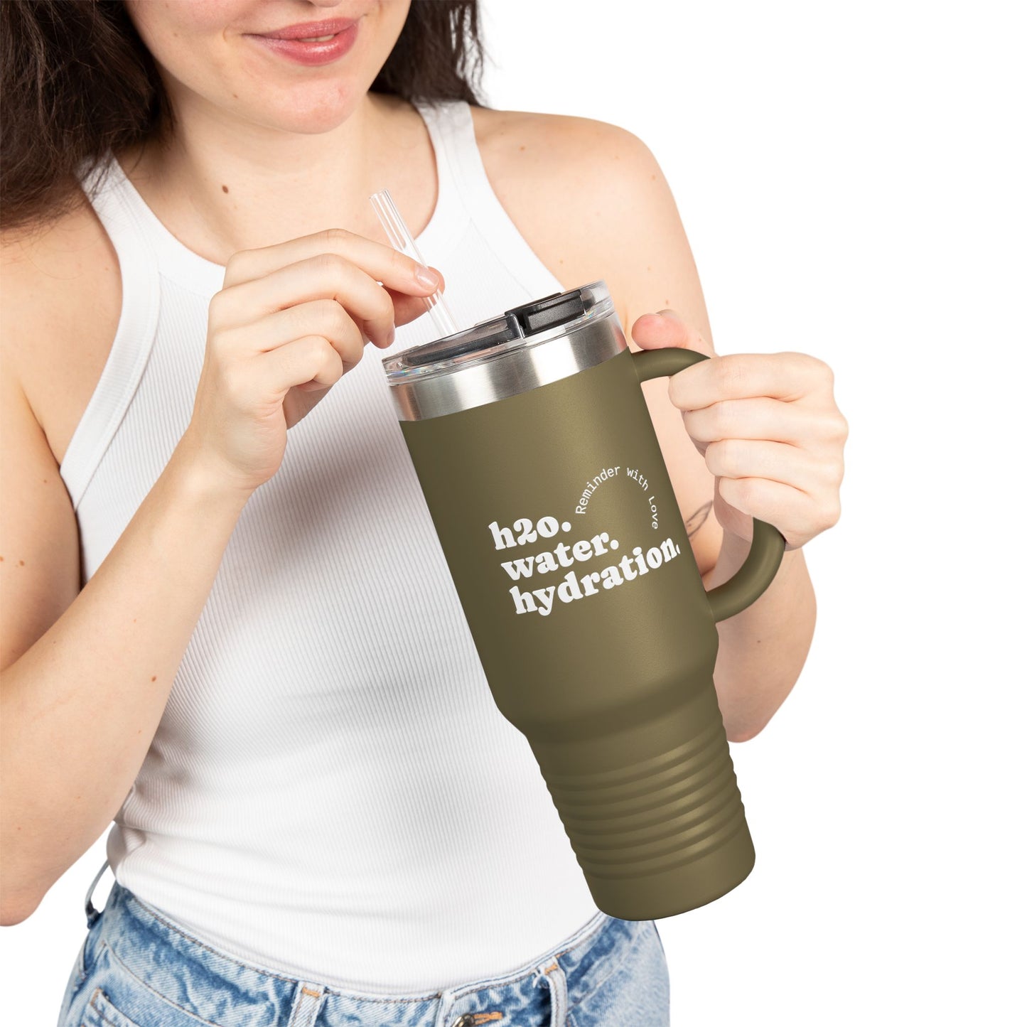 Insulated Travel Mug - Hydration Quote | Eco-Friendly 40oz Beverage Container