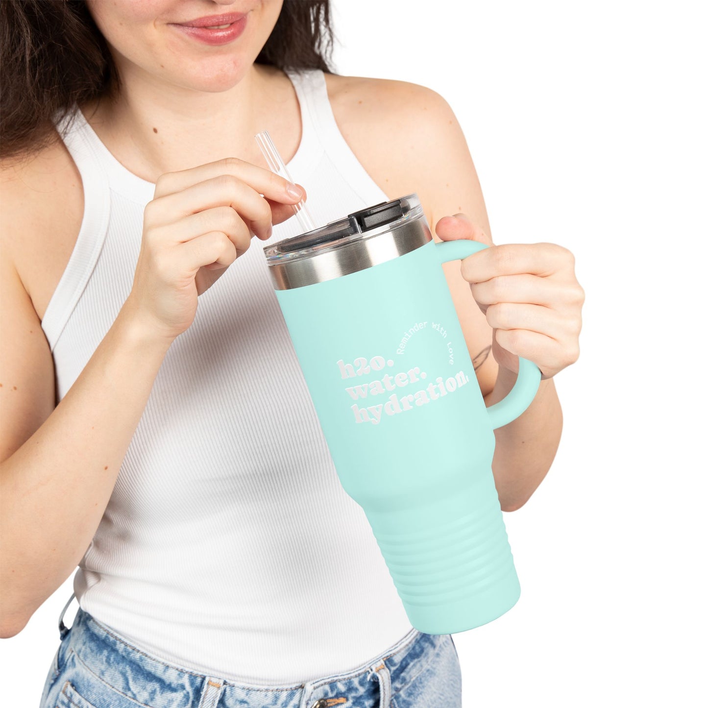 Insulated Travel Mug - Hydration Quote | Eco-Friendly 40oz Beverage Container