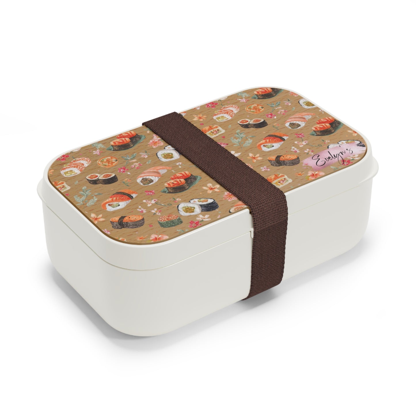 Personalized Bento Lunch Box - Aesthetic Cute Sushi and Floral Patterns | Cute Lunch Container, Eco-Friendly Meal Prep, Gift for Foodies