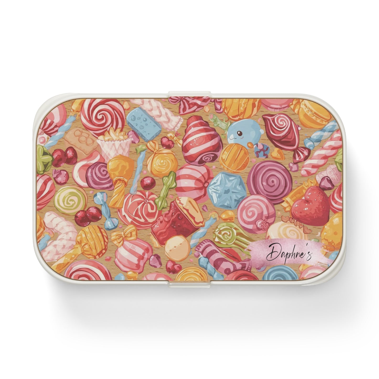 Personalized Bento Lunch Box - Aesthetic Cute Sweets and Candies | Cute Lunch Container, Eco-Friendly Meal Prep, Gift for Foodies